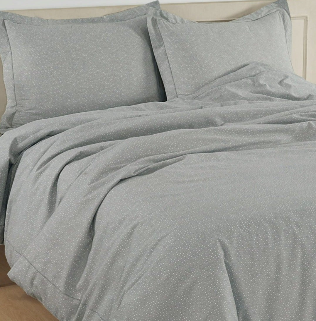 100% Organic Washed Cotton Quilt Cover Set - Snowdrop